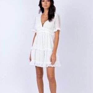 Princess Polly White Tiered Mini Dress